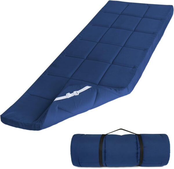 Cot Mattress Topper (Improved Thickness), Quilted Cot Pads for Camping, Soft Comfortable Sleeping Cot Mattress Pad Only, Camping Mattress Pad 75"x30" for Camp