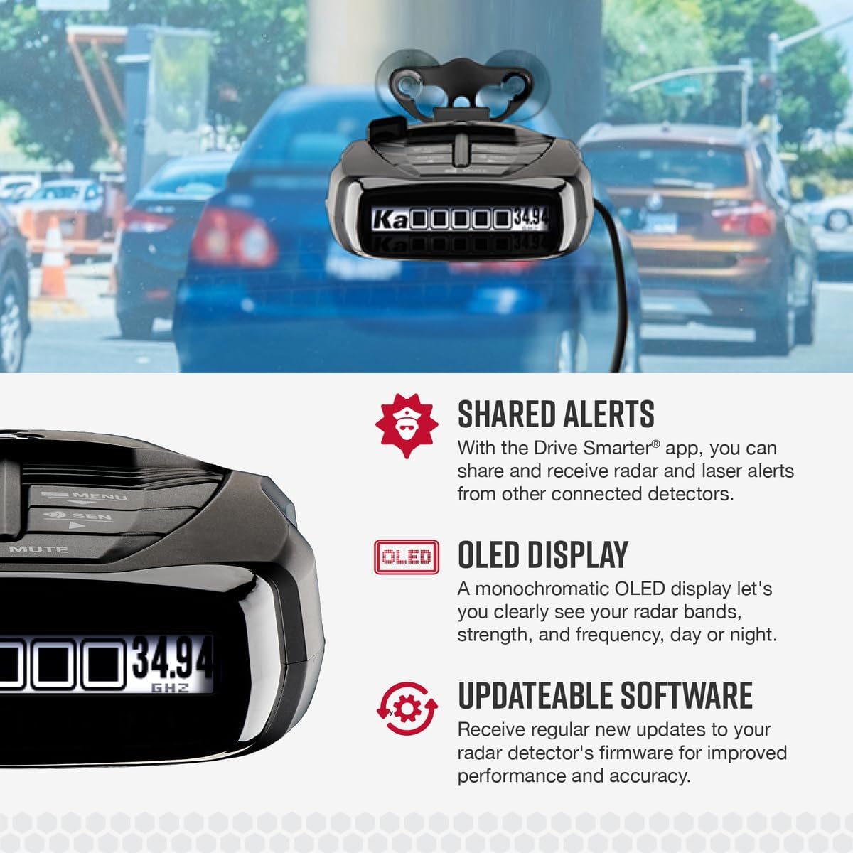 Cobra RAD 480i Laser Radar Detector – Long Range Detection, Bluetooth ...